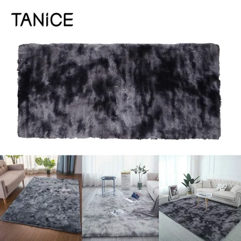 

TANiCE Gradient Tie Dyeing Hairy Carpet Faux Fur Carpet Home Rectangular Non-Slip Carpet For Bedroom Balcony Living Room Decor