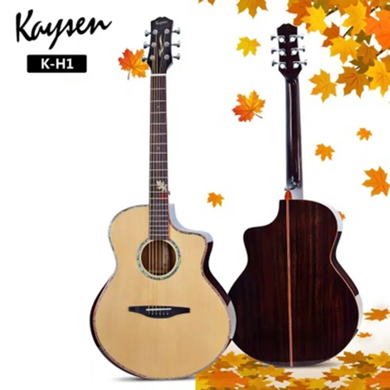 Kaysen 41 дюймов гитара AA класс ель одноплатная из красного дерева гитара высокого класса гитара из твердой древесины профессиональная - Цвет: K-H1