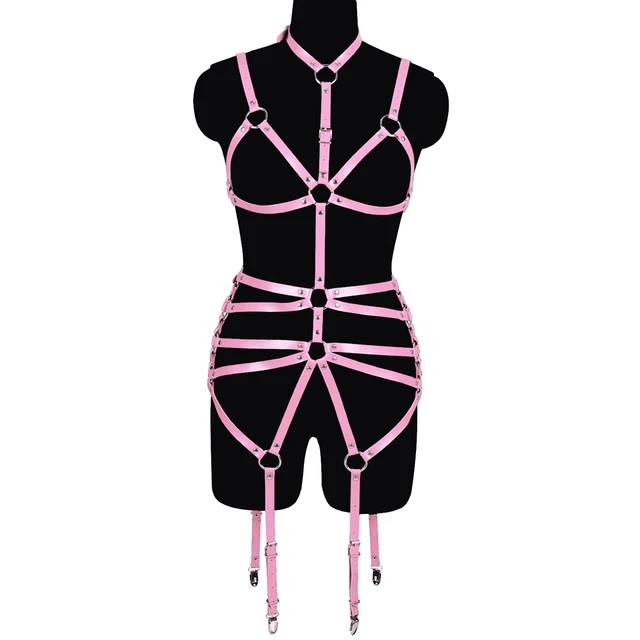 Pu Leather Full Body Harness Bra Cage Waist Top Pole Party Dance Rave Strap  Bondage Garter Belt Adjuster Sexy Gothic Lingerie - Belts - AliExpress