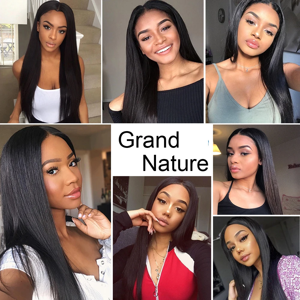 13x6 Lace Frontal Closure Wig Preplucked Brazilian Straight Human Hair Wig Glueless Thick and full remy Short Length for women