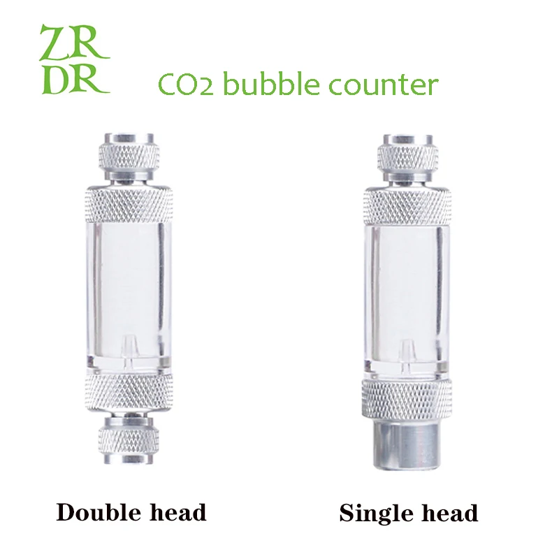 ZRDR-Reactor difusor regulador de válvula para acuario, accesorios de bomba de aire con contador de burbujas de CO2 de un solo cabezal o doble cabezal