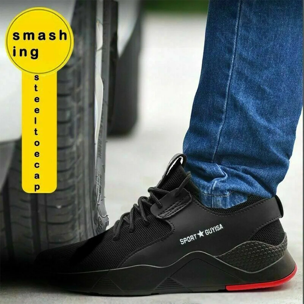 Safety Work Shoes Men Indestructible Ryder Shoes Puncture-Proof Safety Shoes Trainers Steel Toe Work Boots D20
