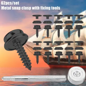 

62pcs/set Snap Clasp Button Accessories Tents Practical Replacement Tools Fasteners Press Stud Kit Professional Craft Jacket