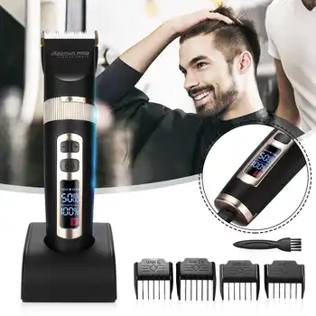 

Professional LCD Digital Hair Trimmer Men Hair Clipper Rechargeable Barber Salon Hair Cutting Tool Kit with 4 Limit Comb