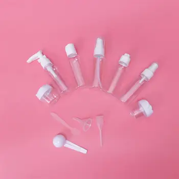 

11pcs/set Bottle Dispenser Set Spray Bottle Portable Plastic Durable Shampoo Body Cream for Travel (Transparent)
