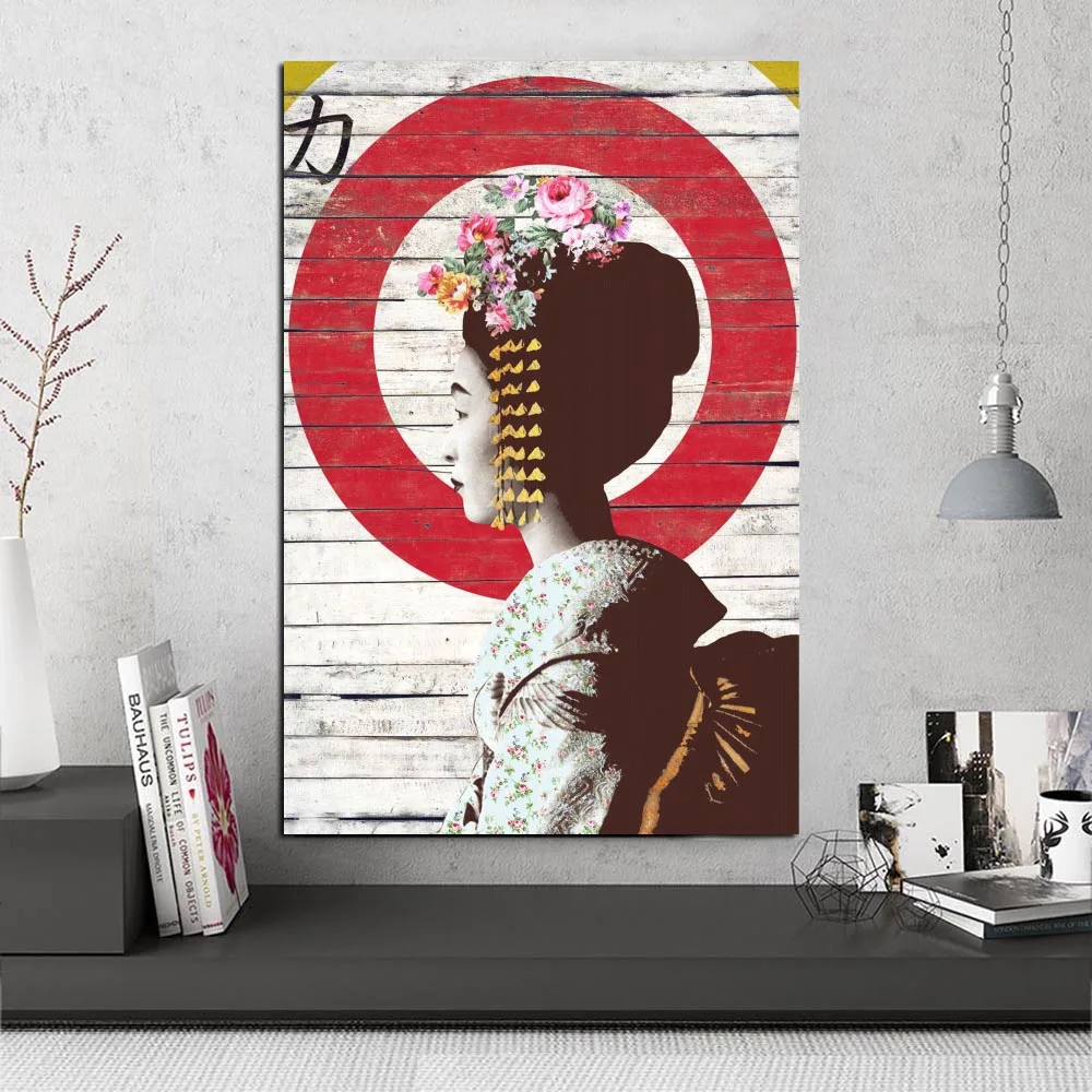 

Modern Art Wall Art Decor Posters and Prints Canvas Painting Home Decor Poster Decorative Picture Traditional Japan Kimono Woman