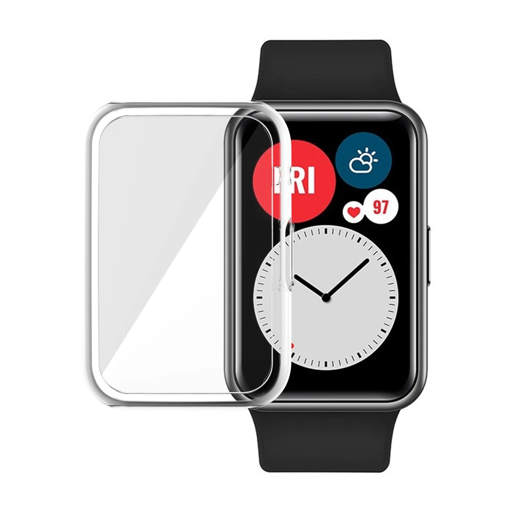 TPU Protective Watch Case Cover with Full Screen Glass