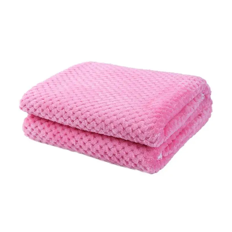 Pink-100x75cm Двойной утолщенный Теплый детский плед для коляски, одеяло для путешествий, двойной слой утолщенной ткани, мягкий и теплый - Цвет: Pink-100x75cm