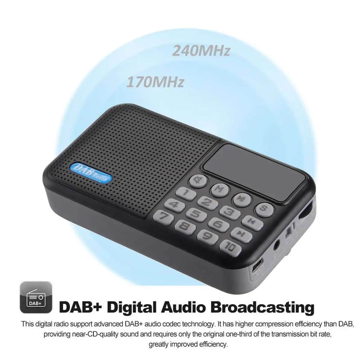 Портативный радиоприемник цифровой DAB + fm радио bluetooth стерео динамик открытый
