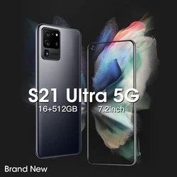 Smartphone S21 Ultra 5G, Version globale, téléphone portable, 7.3 pouces, 6000mAh, 24mp + 48mp, 12 go + 512 go 