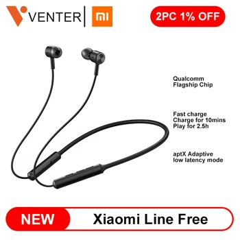 

NEW Xiaomi Mi Bluetooth Earphone Line Free AptX Adaptive DSP+cVc Noise Reduction Long Battery Life IPX5 Waterproof Fast Charge