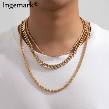 

Fashion Multilayer Hip Hop Long Chain Necklace for Women Men Jewelry Gifts Twisted Goth Snake Link Aesthetic Neck Accessories