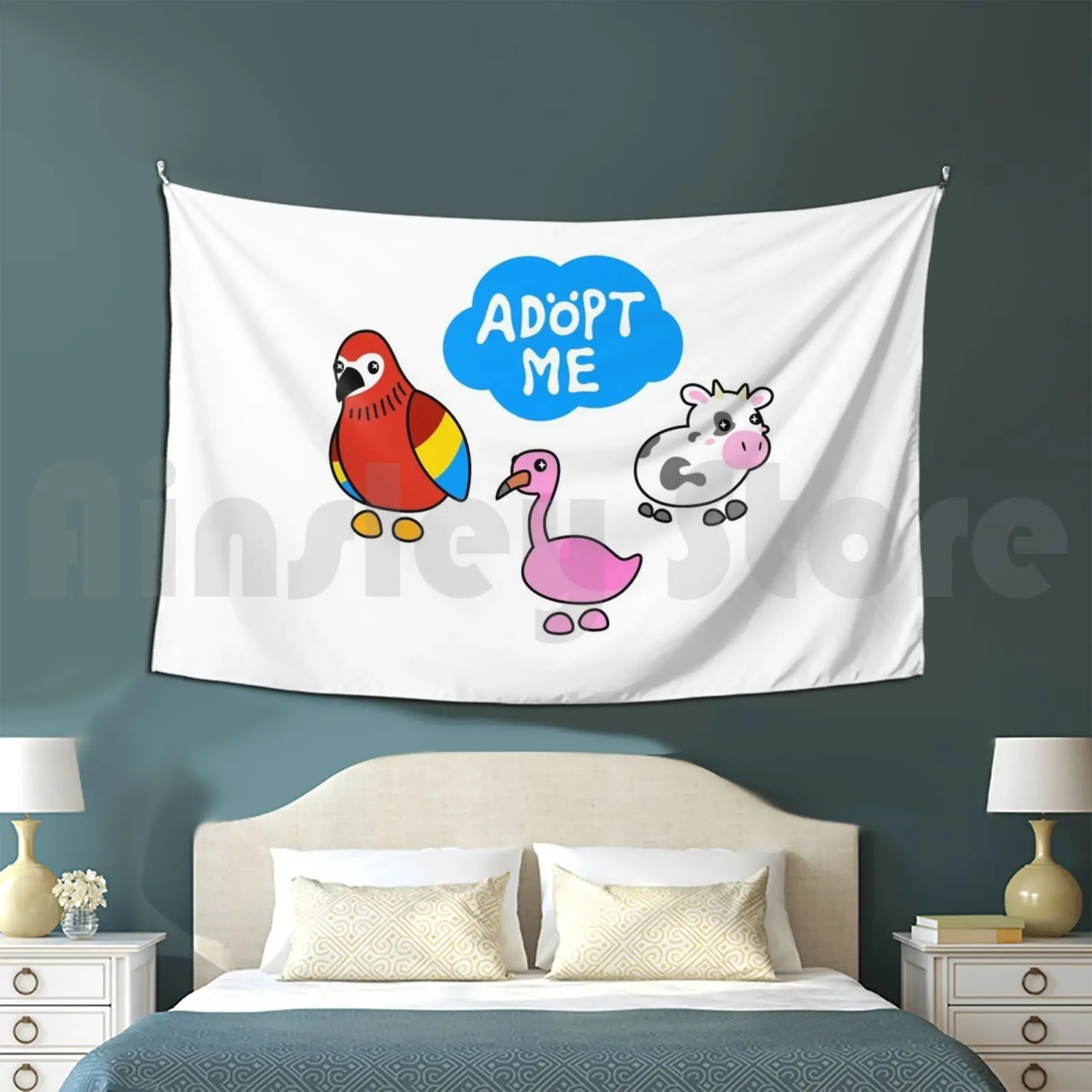 Funny Bird And Moo Adopt Tapestry Living Room Bedroom Me Albertsstuff Youtuber |