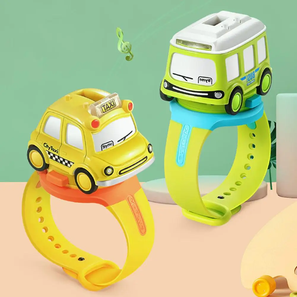 

MeterMall Mini Alloy Bus Taxi Style Model Pull Back Car Watch Toy Watch Touchable Music Light Gift