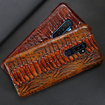 

Genuine Leather Phone Case For Realme 3 6 5 Pro Q XT X X2 X50 pro Case Cowhide Ostrich Foot Texture Cover