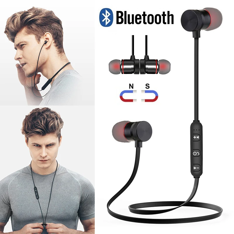 Fashion Magnetic Wireless Bluetooth Headset In-Ear Noise Reduction Sweat Proof Stereo Earphone With Microphone | Электроника