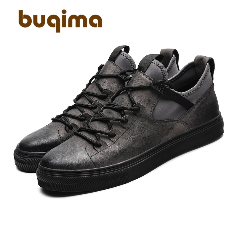 

Buqima 2019 New Popular Men's Running Shoes Flat-soled Leisure Sports Shoes Comfortable Men's Shoes Men's Genuine Leather Shoes