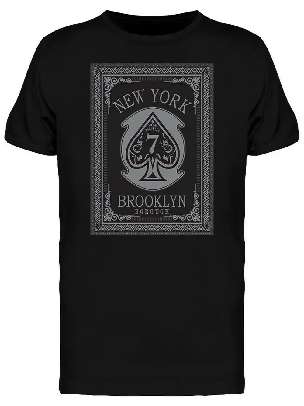 Poker Spade New York Типографика Мужская хлопковая футболка Новая забавная футболка| |