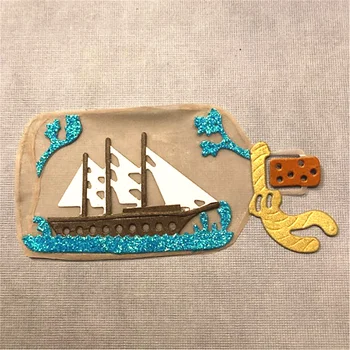 

Kokorosa Metal Cutting Dies for Scrapbooking Ship In Bottle New 2019 Crafts Dies DIY Metal Cutting Stencil Bottle Template Dies