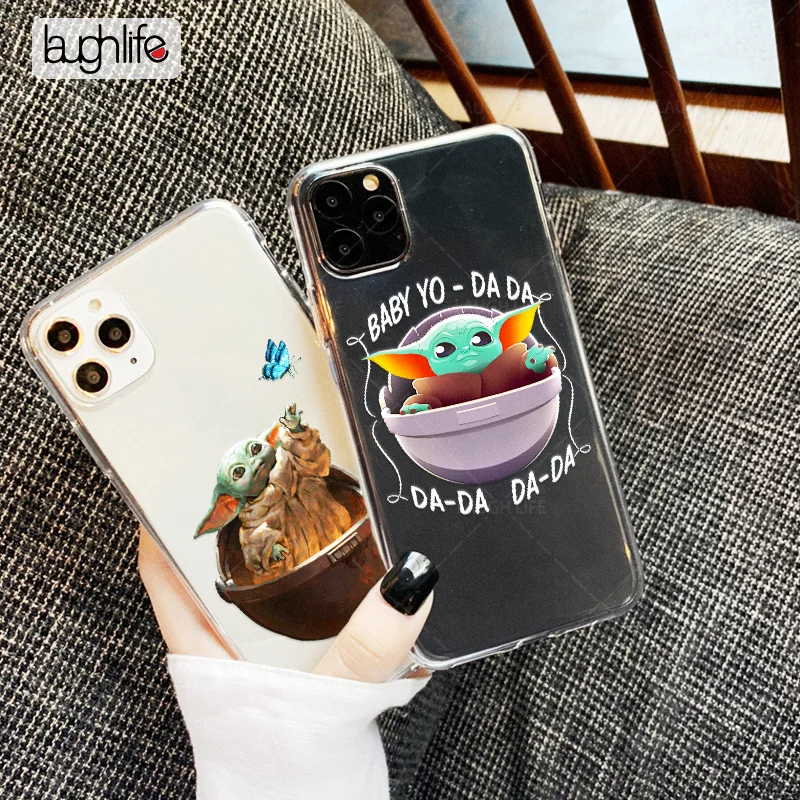 

Baby Yoda Cute soft silicone Phone case shell for iPhones 6 6s 7 8 Plus X XR XS Max 11 Pro Max The Mandalorian Clear Tpu Cover