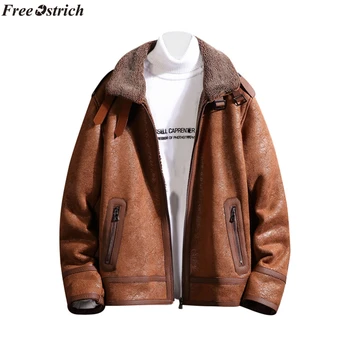 

FREE OSTRICH Men Jacket 2019 New Style For Men In Autumn Winter Fashionable Suede Plus Flying Fur Coat NEW