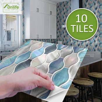 

Funlife® BRILLIANT™ 15/20cm Pearly Fish Sacle Mosaic Tile Sticker Waterproof PVC Wall Sticker for Kitchen Bathroom Home Decor