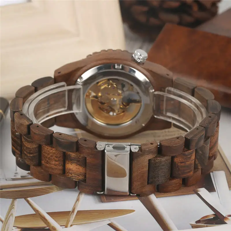 YISUYA автоматические деревянные часы светящиеся руки часы из натурального дерева с автоматическим заводом часы мужские часы horloge heren