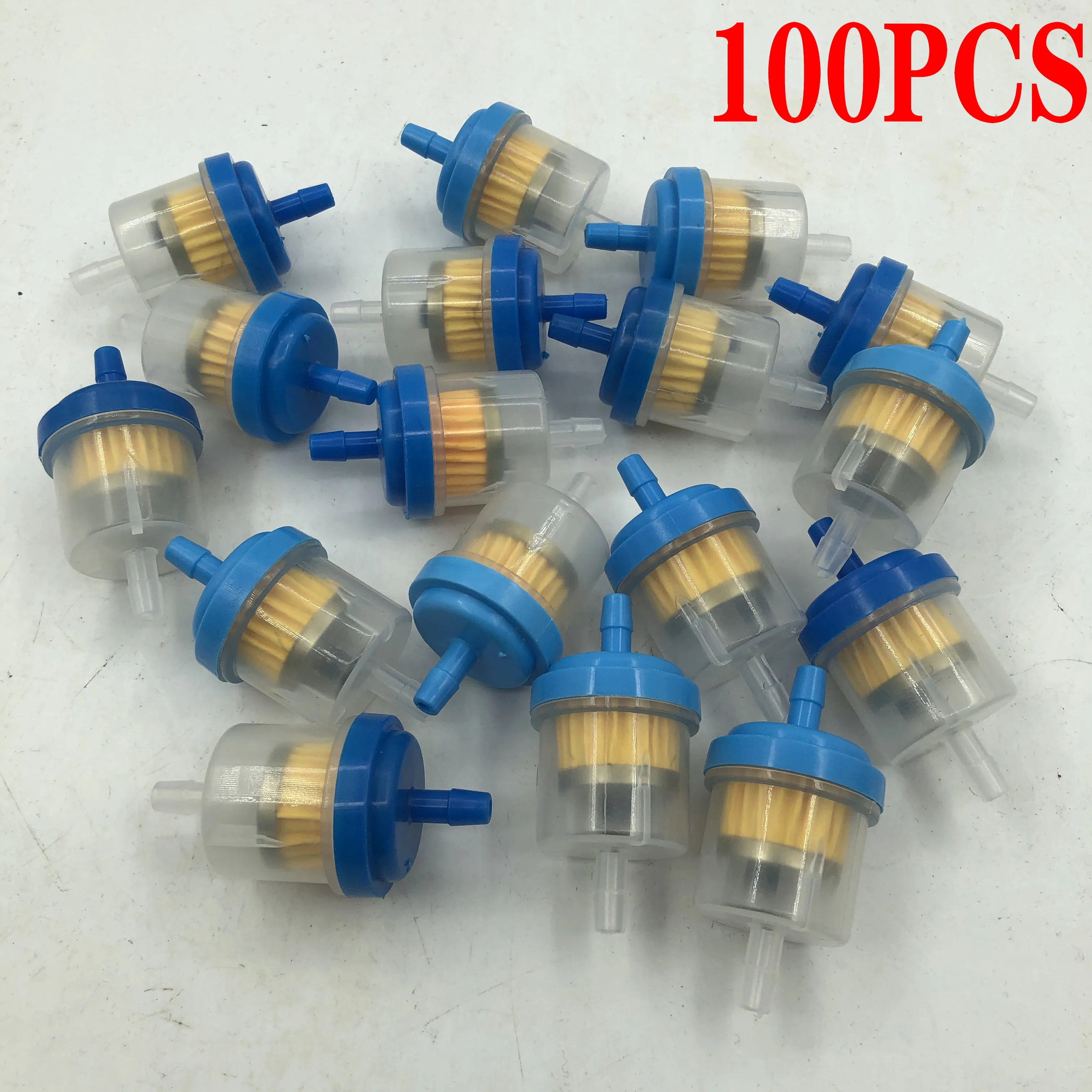 100Pcs 4/25'' 4mm Hose Motorcycle Scooter Gasoline Filter Clear Inline Gas Fuel
