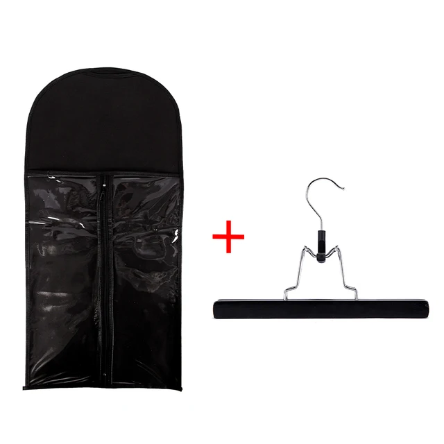 Alileader Wig Storage Bag With Hanger Wig Storage Holder For Hairpieces Non-woven Transparent Wig Accessories Wigs Storage Bag black hanger bag