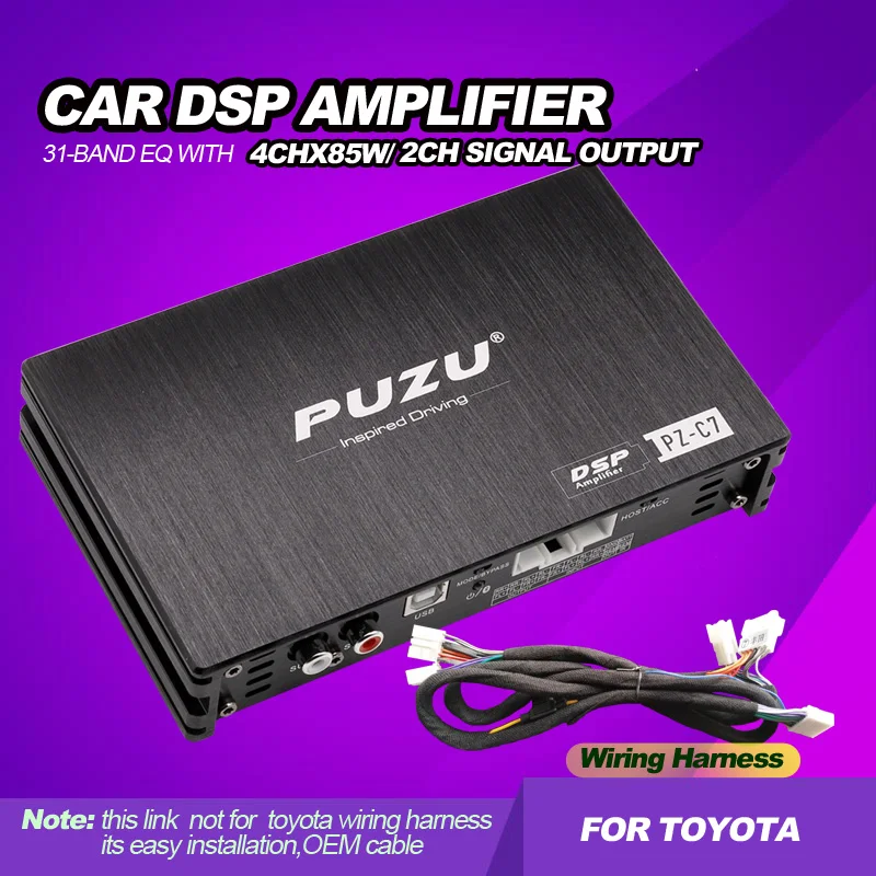 US $154.62 PUZU Car DSP Amplifier With Factory Cable Fit For Toyota Cars Built In 4CH To 6ch For Subwoofer RCA Output Audio Processor