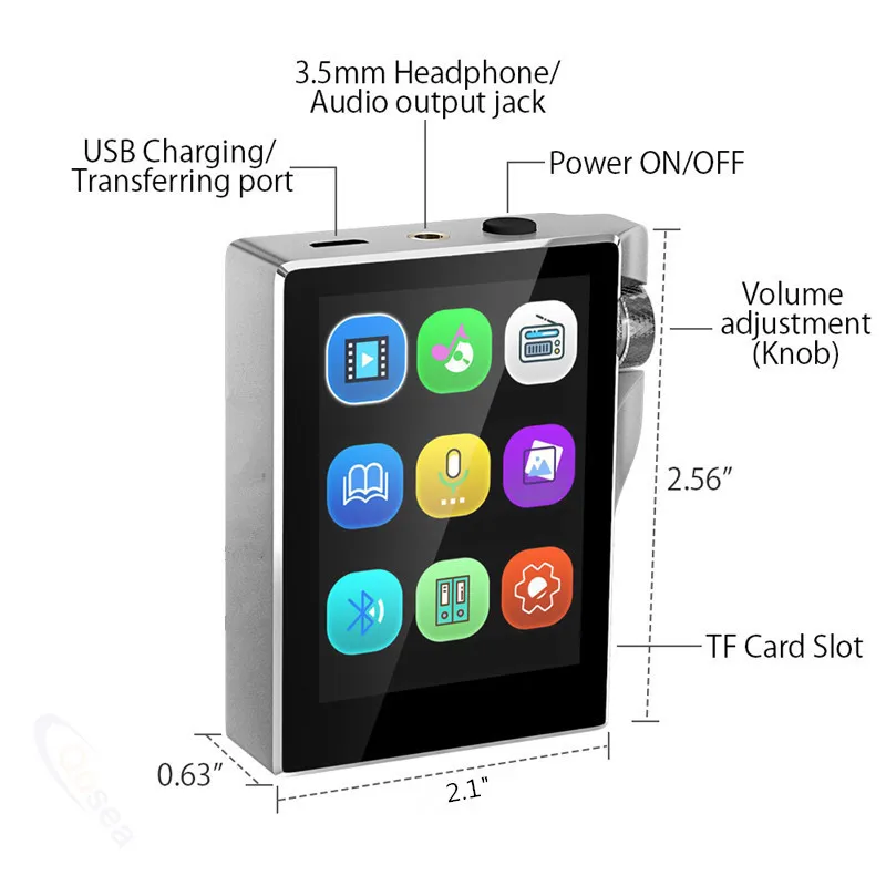 HiFi MP3-плеер с Bluetooth сенсорным экраном fm-радио портативный музыкальный плеер с высоким разрешением без потерь цифровой аудио электронная книга