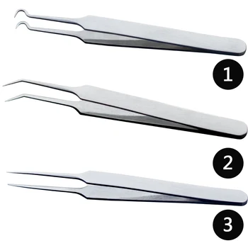 

Professional Tweezers 3 Designs for Nail Art/Face Care/Eyelash Extension Blackhead Acne Blemish Pimple Remove Tools