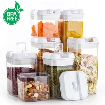 

Airtight Refrigerator Food Container Storage for Kitchen,with Lock Lids BPA Free Plastic Transparent Cans Multigrain Containers