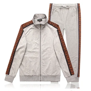 

sports letter pp ff casual jacket set with various Korean popular men's sleeve shirt long pants business suit