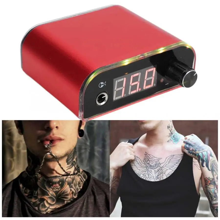 Профессиональная татуировочная Машина источник питания Регулируемый источник питания татуировки с ЖК-дисплеем красный 100-240 В
