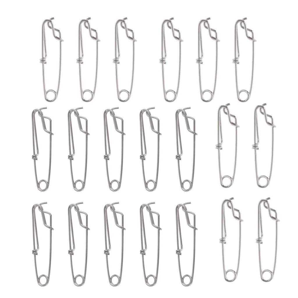 20 Pieces Strong Stainless Steel Long Line Longline Clips for Fishing Snapper Shark