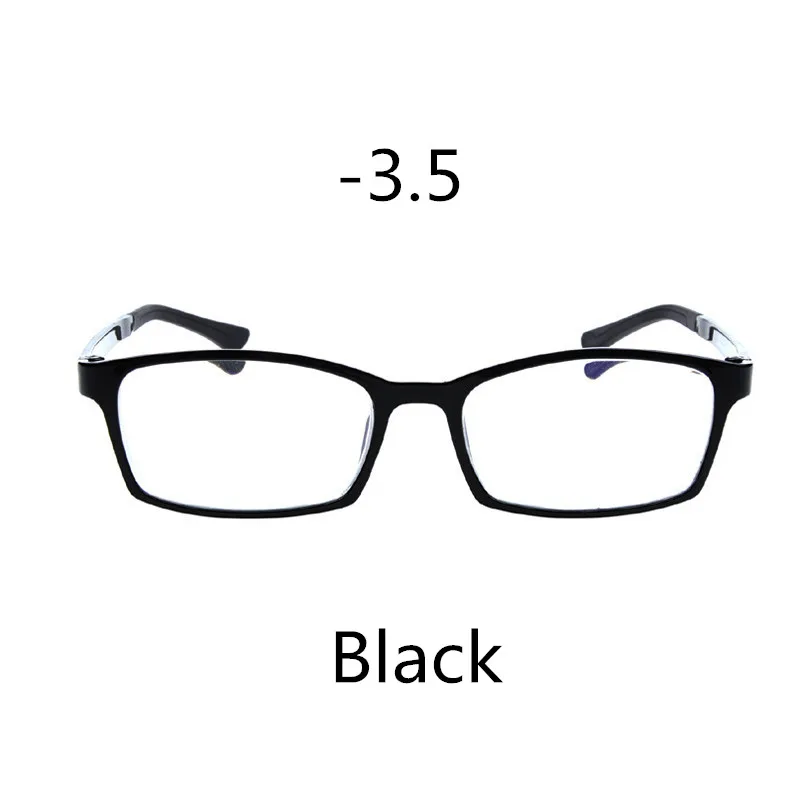 Black -3.5 Elbru ультра-светильник, анти-синий светильник, маленькая оправа, очки для близорукости, женские и мужские классические готовые очки для близоруких диоптрий-1,0~ 4,0 - Цвет оправы: Black -3.5