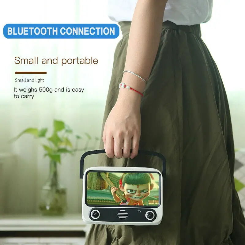 Портативный ретро BT Bluetooth Динамик ТВ Дизайн смартфон держатель FM радио CA