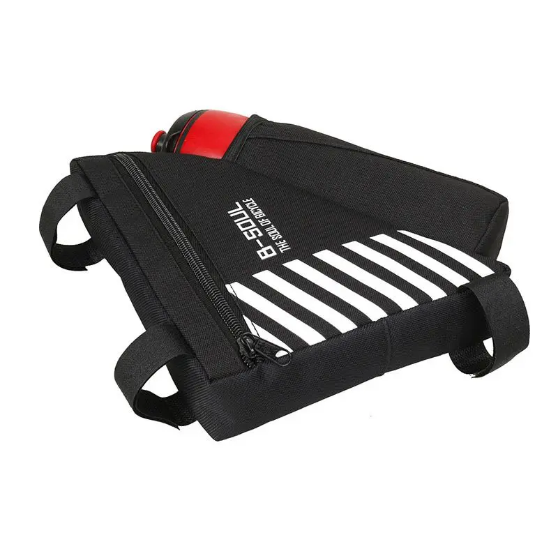 B-SOUL Bike Triangle-Bag For Bicycle Front Frame Bag Cycling Top Tube Bag With Water Bottle Pocket Bicycle Accessories(black