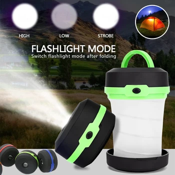 

Multifunctional LED Telescopic Folding Camping Light Outdoor Flashlight Mini Tent Emergency Light Portable Pocket AA Flashlight