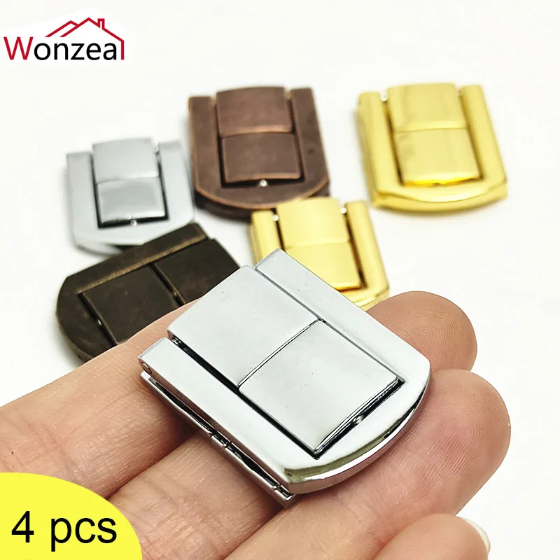 Box Latches 3/4pcs Zinc Alloy Catch Chest Clip Clasp Toggle Lock Antique Bronzed Hasps Jewelry Suitcase Buckle Hardware