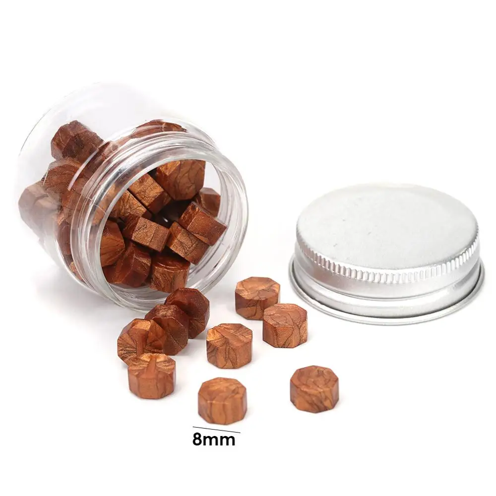 60pcs with box H 60/100 шт Винтаж восьмиугольная кофеварка для запечатывания сургучная печать штамп планшет бусы таблетки для свадьбы конверт пост сургучная печать древних запечатывания Waxs - Цвет: 60pcs with box H