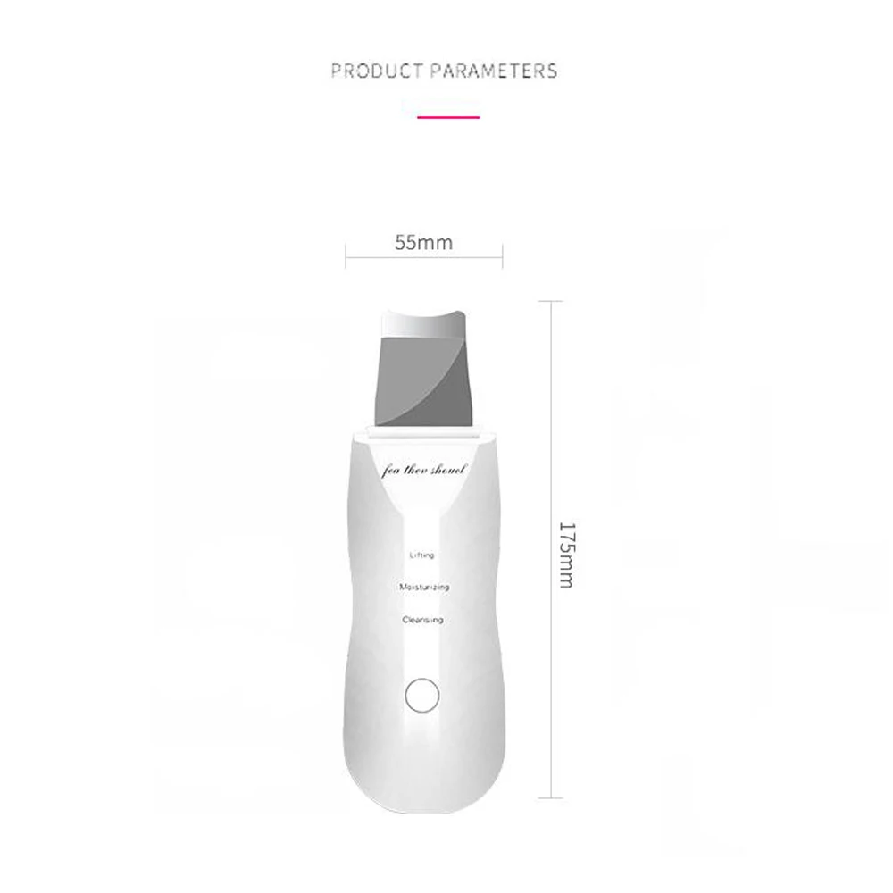 

Ultrasonic Skin Scrubber Face Spatula Pores Cleanser Exfoliator Blackhead Remover Comedone Extractor for Facial Deep Cleansing
