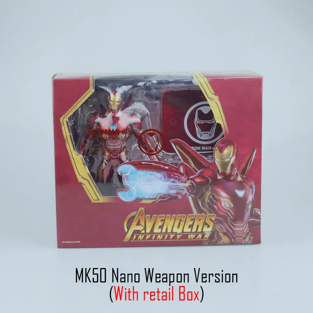 Новая популярная фигурка Мстителей IronMan модель 18-20 см MK42 MK43 кукла Железный человек ПВХ acgn фигурка игрушка Brinquedos аниме детская игра - Цвет: MK50 Nano In box
