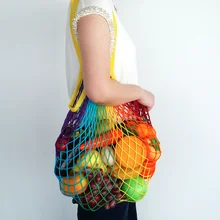 1 шт. новая сетчатая многоразовая сумка для покупок строковый прибор для хранения фруктов сумка женская сумка для покупок сетка тканая сумка Магазин вместительная сумка для продуктов