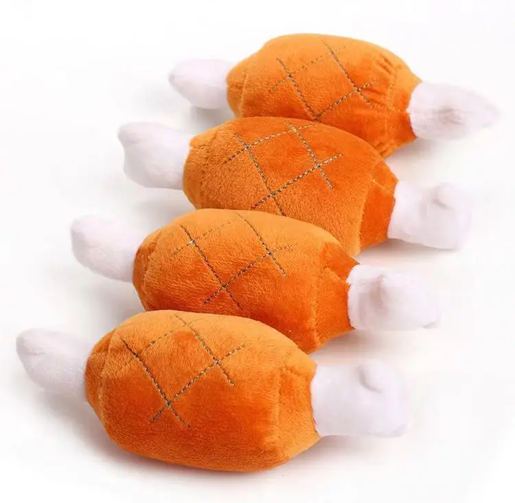 Игрушка для собак кусающая двойная кость куриная нога плюшевая игрушка phonation