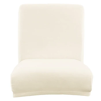 

12X Stretchable Low-back Chair Seat Cover Bar Stool Cover White & Creamy Color