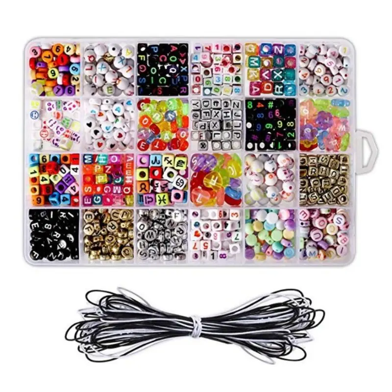 

Acrylic Beads Set Children Toys Accessories Girls Mix Color Spacer Beads Kids DIY Bracelet Jewelry Making Accessories