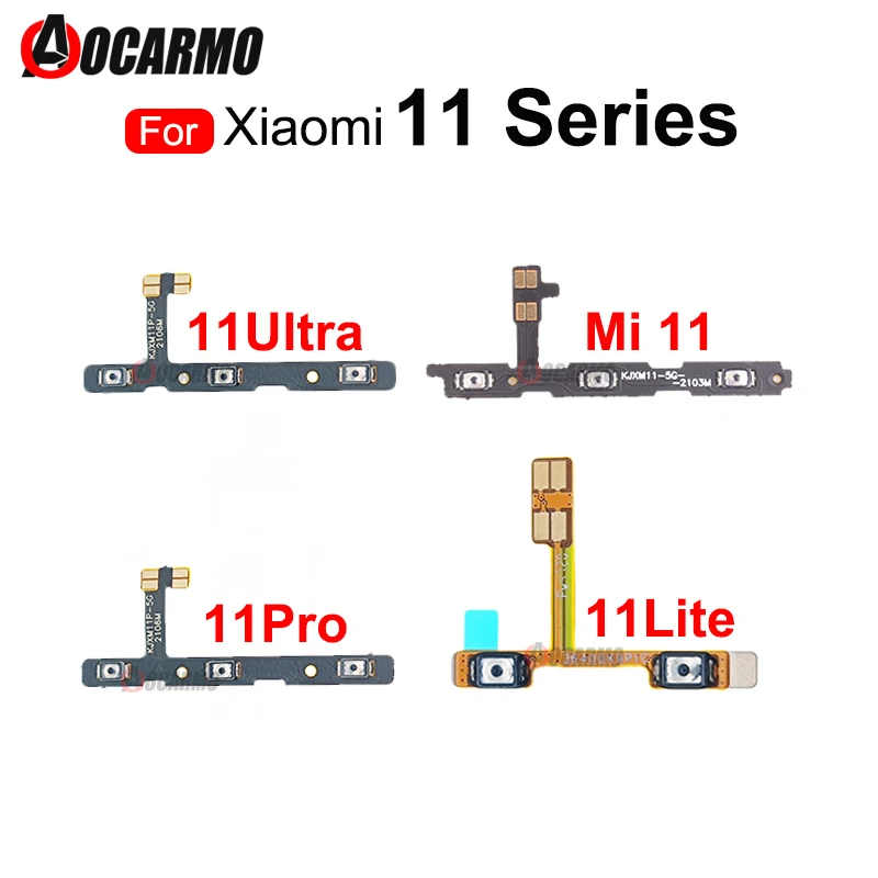 

1Pcs Power On/Off Volume Up/Down Buttons Flex Cable For Xiaomi 11 Ultra / 11 Lite / Pro Repair Replacement Parts