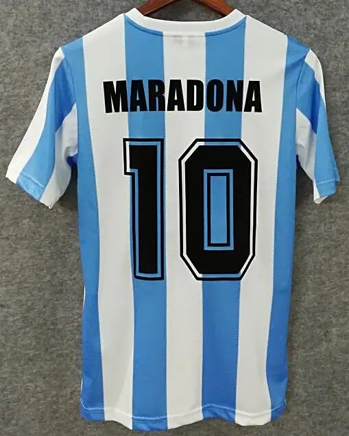 Maradona-Camiseta Vintage para hombre, Retro Azul, color blanco, 1986